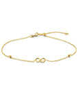 14K Geelgoud Armband Infinity En Bolletjes 16 - 17,5 - 19 Cm 4024518