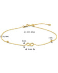 14K Geelgoud Armband Infinity En Bolletjes 16 - 17,5 - 19 Cm 4024518