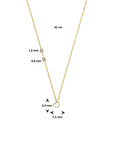 14K geelgoud collier hart 42 cm 4024653