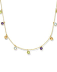 14K geelgoud collier natuurlijke kleurstenen 42 - 45 cm 4024770