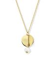 14K geelgoud collier rondje en parel 42 - 45 cm 4024798