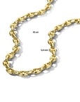 14K geelgoud collier koffieboon 5,8 mm 43 cm 4025121