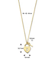 14K geelgoud collier hart slot en sleutel 40 - 42 - 44 cm 4025171