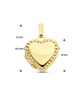 14K geelgoud medaillon hart bolletjes 4025184