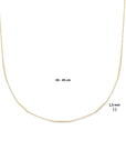 14K geelgoud collier balkjes 43 - 45 cm 1,3 mm 4025199