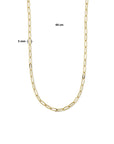 14K geelgoud collier paperclip platte buis 5,0 mm 44 cm 4025208