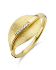 14K Geelgoud Ring Blad Gescratcht Diamant 0.025Ct H Si 4025334