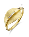 14K Geelgoud Ring Blad Gescratcht Diamant 0.025Ct H Si 4025334