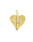 14K geelgoud hanger hart gescratcht diamant 0.04ct h si 4025344