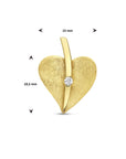 14K geelgoud hanger hart gescratcht diamant 0.04ct h si 4025344