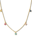 14K geelgoud collier meerdere kleuren zirkonia 40 - 42 - 44 cm 4025677