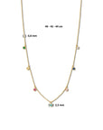 14K geelgoud collier meerdere kleuren zirkonia 40 - 42 - 44 cm 4025677