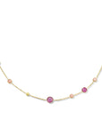 14K geelgoud collier robijn, opaal en rondjes 41 - 43 - 45 cm 4025866