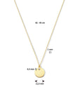 14K geelgoud graveercollier rondje zirkonia 42 - 45 cm 4025899