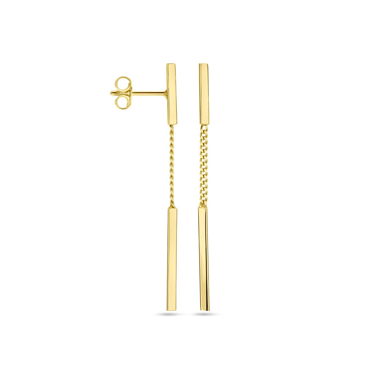 14K Geelgoud Oorhangers Balkjes 4025904