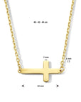 14K geelgoud collier kruis 40 - 42 - 44 cm 4025923