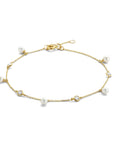 14K Geelgoud Armband Parel En Zirkonia 16 - 17 - 18 Cm 4026052