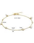 14K Geelgoud Armband Parel En Zirkonia 16 - 17 - 18 Cm 4026052