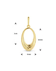 14K geelgoud hanger ovaal 4026074