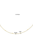 14K geelgoud collier bolletjes gediamanteerd 0,5 mm 42 - 45 cm 4026079