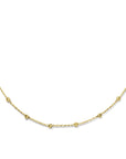 14K geelgoud collier bolletjes gediamanteerd 2,5 mm 40 - 42 - 44 cm 4026538