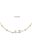 14K geelgoud collier bolletjes gediamanteerd 2,5 mm 40 - 42 - 44 cm 4026538