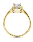 Geelgouden 14K halo ring met zirkonia halo - 4026655