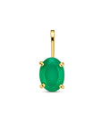 14K geelgoud hanger groen agaat 4026969