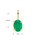 14K geelgoud hanger groen agaat 4026969