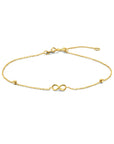 14K Geelgoud Armband Infinity En Bolletjes 16 - 17,5 - 19 Cm 4028191