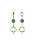 14K Geelgoud Oorhangers Blauw Topaas En London Blue Topaas 4028522