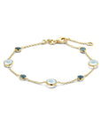 14K Geelgoud Armband Blauw Topaas En London Blue Topaas 17 - 19 Cm 4028524