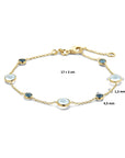 14K Geelgoud Armband Blauw Topaas En London Blue Topaas 17 - 19 Cm 4028524