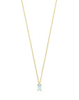 14K geelgoud collier blauw topaas 41 - 43 - 45 cm 4028704