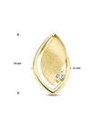 14K geelgoud hanger poli/mat diamant 0.04ct h si 4028855