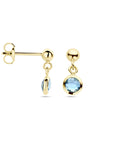 Gouden oorhangers blauw topaas - PSN4028958