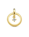 14K geelgoud hanger cirkel diamant 0.06ct h si 4029044