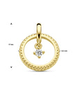 14K geelgoud hanger cirkel diamant 0.06ct h si 4029044