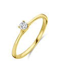 14K Geelgoud Aanzoeksring Diamant 0.10Ct H Si 4029107