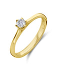 14K Geelgoud Aanzoeksring Diamant 0.15Ct H Si 4029119