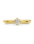 14K Geelgoud Aanzoeksring Diamant 0.15Ct H Si 4029119