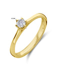 14K Geelgoud Aanzoeksring Diamant 0.15Ct H Si 4029119