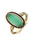 14K Geelgoud Vintage Ring Groen Agaat 4029262