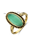 14K Geelgoud Vintage Ring Groen Agaat 4029262