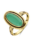 14K Geelgoud Vintage Ring Groen Agaat 4029274