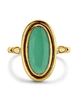 14K Geelgoud Vintage Ring Groen Agaat 4029274