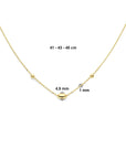 14K geelgoud collier ovaaltje en bolletjes 41 - 43 - 45 cm 4030916