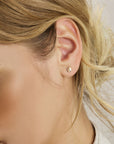 14K geelgoud oorknoppen bloem parel 6 mm - 4031001