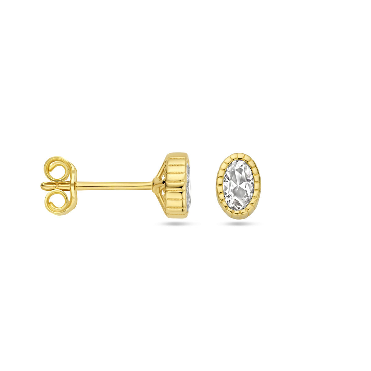 14K Geelgoud Oorknoppen Zirkonia 6 Mm 4031723