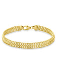 14K geelgoud armband dubbel gourmette 7 mm 18 cm - 4031892